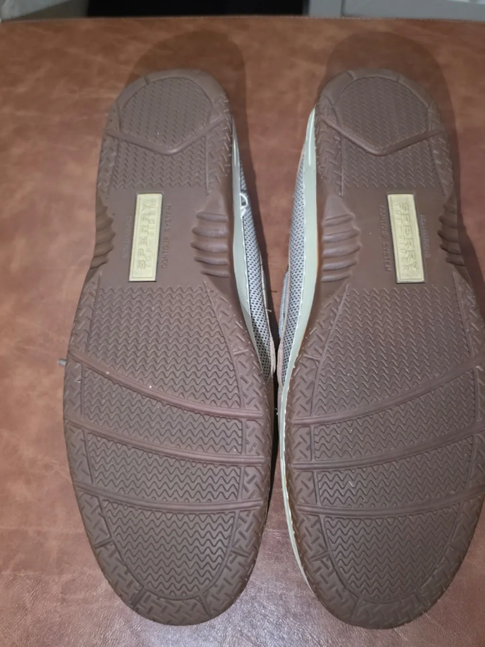 Sperry Billfish 3-Eye Leather Boat Shoes Tan/Cream Men’s 14